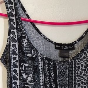 Boho Flowy Elephant Print  Dress